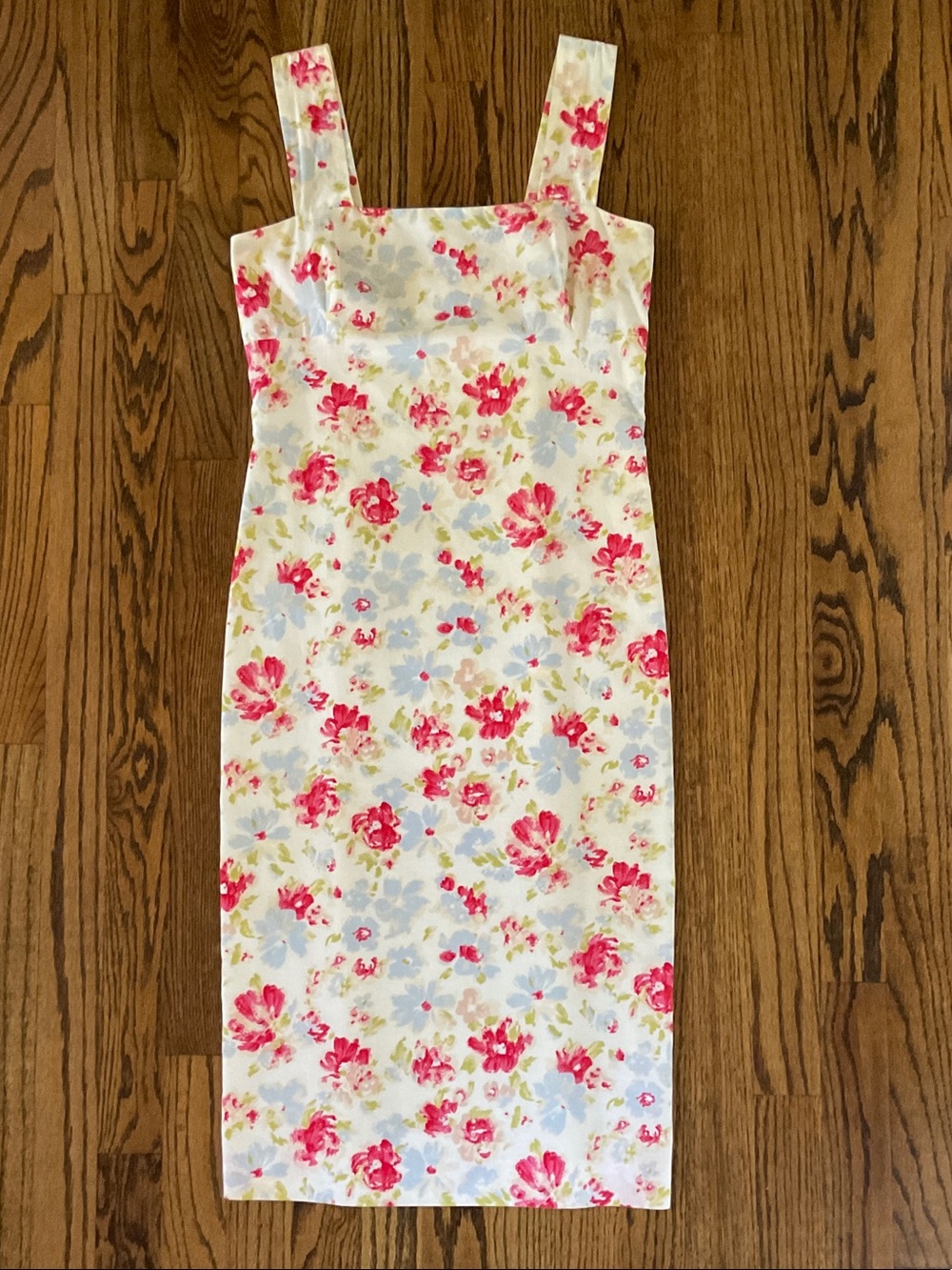 Vintage Agnes b Paris Floral Cotton Midi Sundress Lined 36